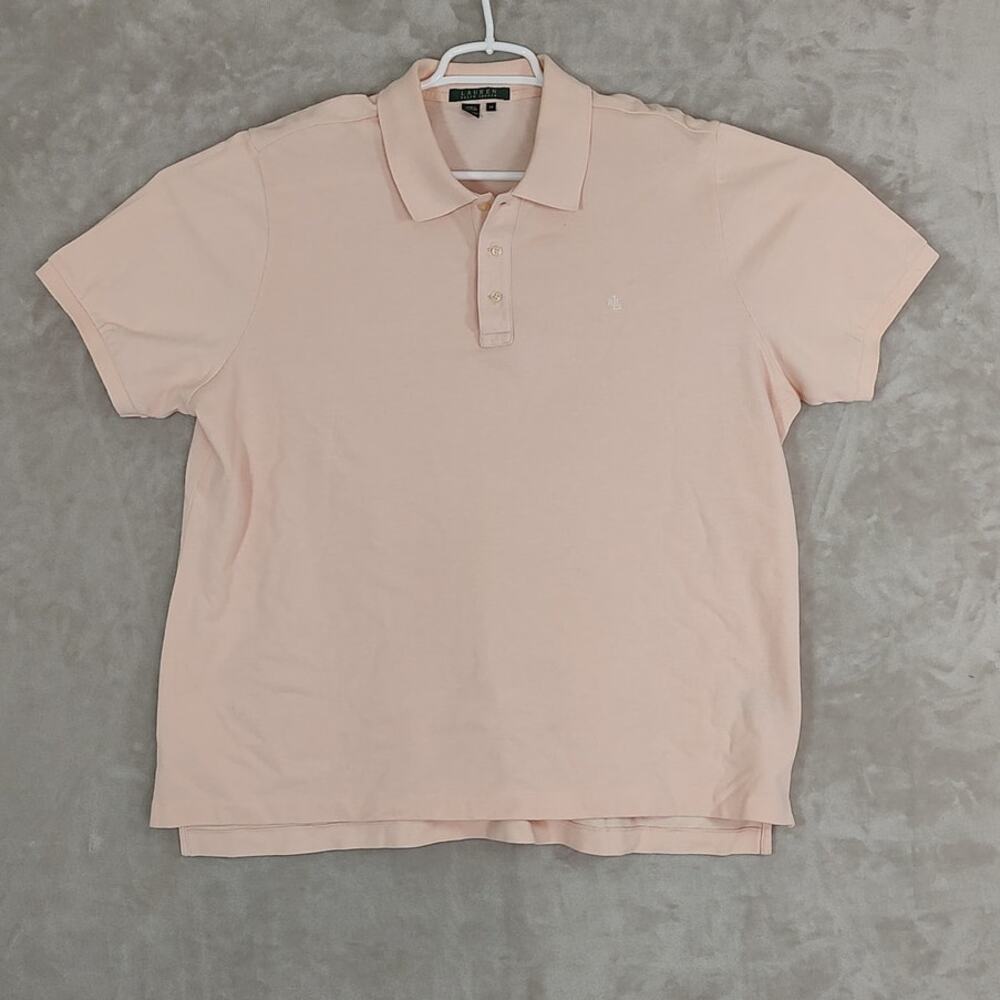 Lauren Ralph Lauren Women's Size 2X Light Pink Pique Cotton Polo Short Sleeve